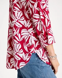 No Iron Stretch Palm Print Shirt