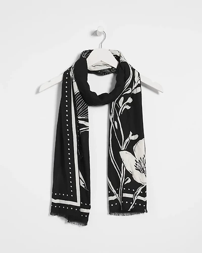 Floral Woven Oblong Scarf