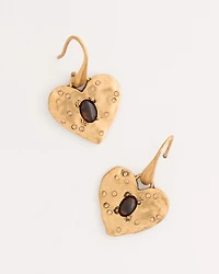 Textured Heart Earrings