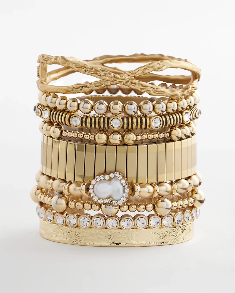 Goldtone Stretch Watchband Bracelet