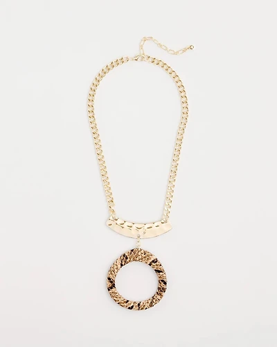 Short Open Snake Pendant Necklace