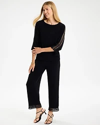 Travelers™ Macrame 3/4 Sleeve Top