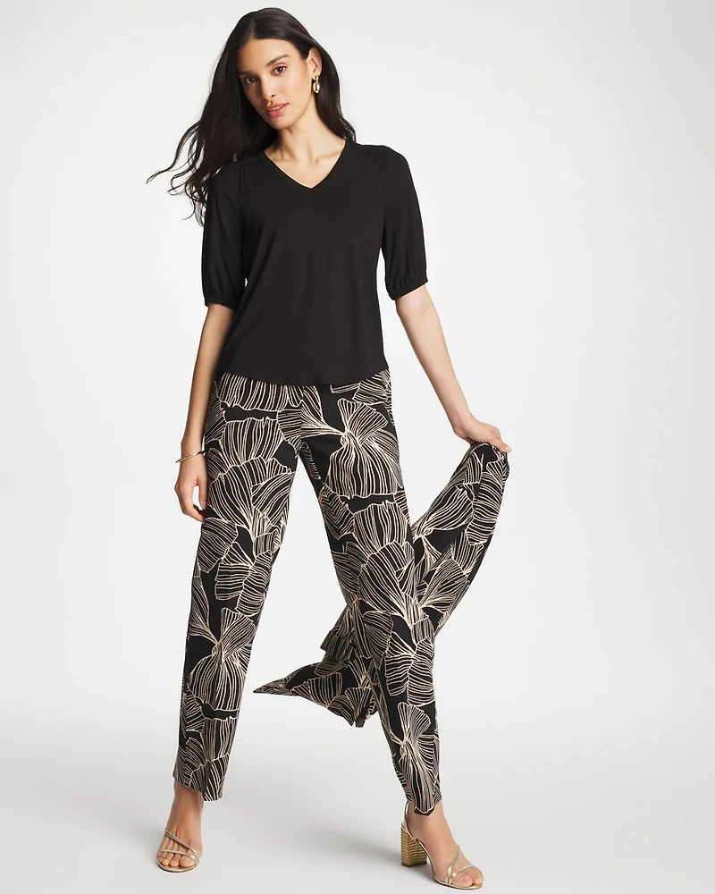 Shirred Elbow Sleeve Tee