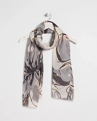 Foiled Floral Oblong Scarf
