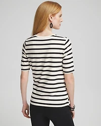 Stripe Draped Front Tee