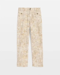 Printed Cropped Straight-Leg Pants