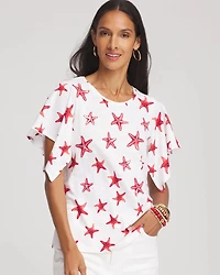 Starfish Handkerchief-Sleeve Slub Tee