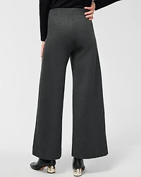 Ponte Pintuck Wide Leg Ankle Pants