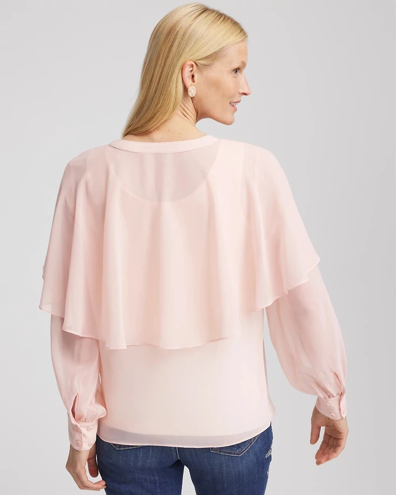 Georgette Cape Blouse