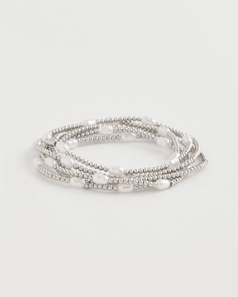 Pearlescent Bead Ball Bracelet