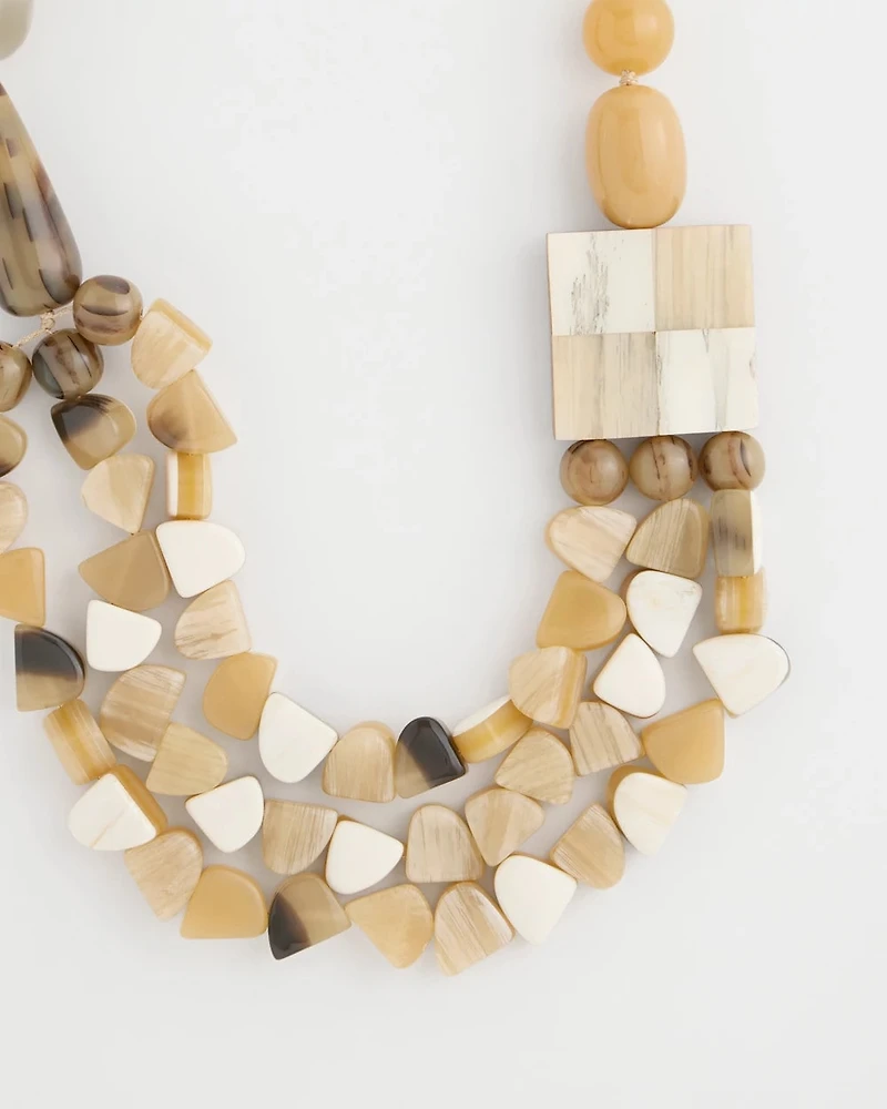Chico's Originals Faux Horn Geo Necklace