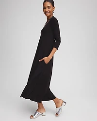 V-Neck Jersey Midi Dress