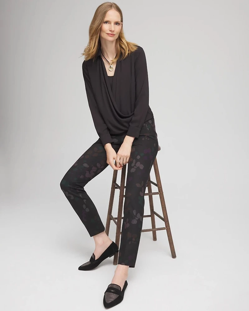 Surplice Bubble Hem Shirt
