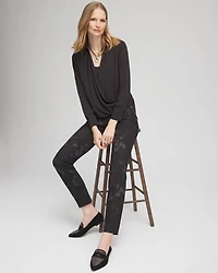 Surplice Bubble Hem Shirt