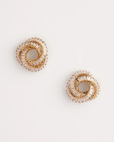 Goldtone Twisted Stud Earrings