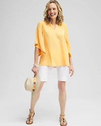 Satin Keyhole Neck Blouse