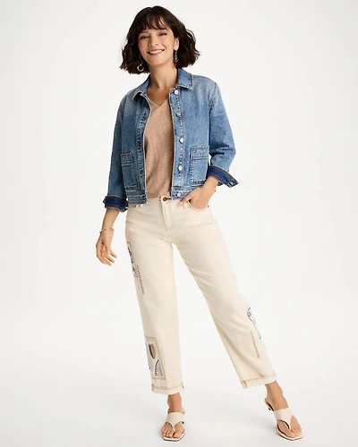 Patchwork Relaxed Boyfriend Jean