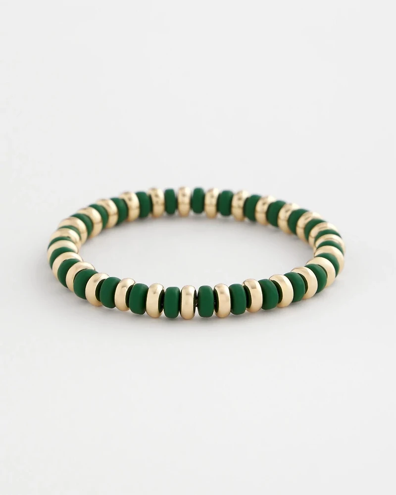 Green Gold Slice Stretch Bracelet