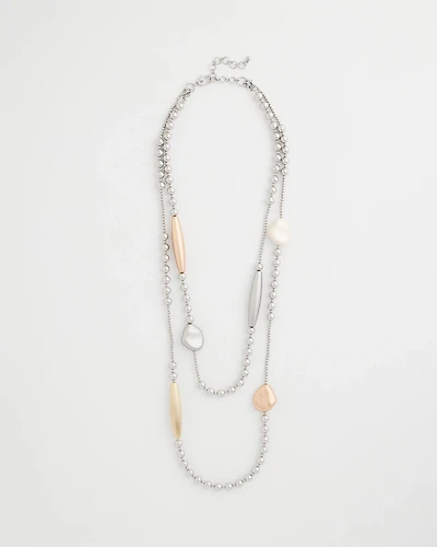 Copper and Silver Double Strand Necklace