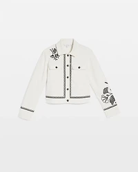 Ginkgo Embroidered Denim Jacket