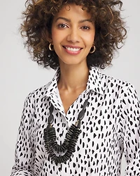 SYLCA® x Chico's Black Disk Bead Statement Necklace