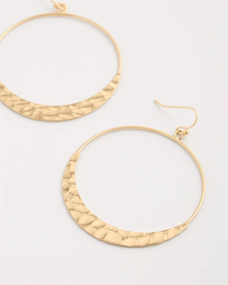 Hammered Hoop Earrings