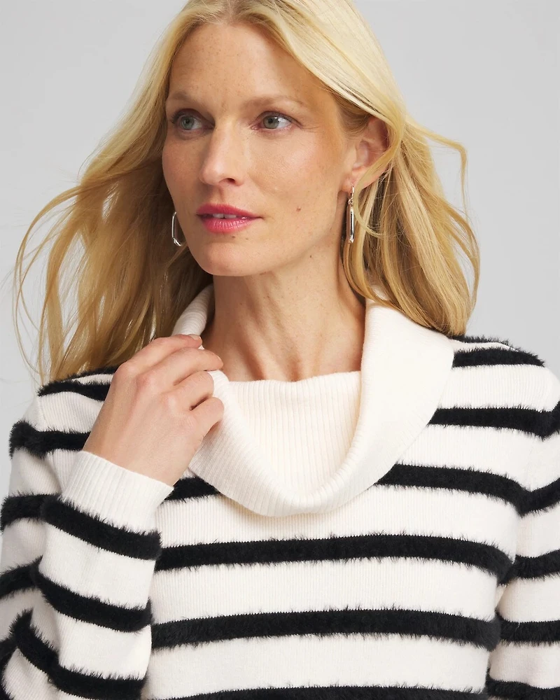 Zenergy® Luxe Eyelash Striped Sweater