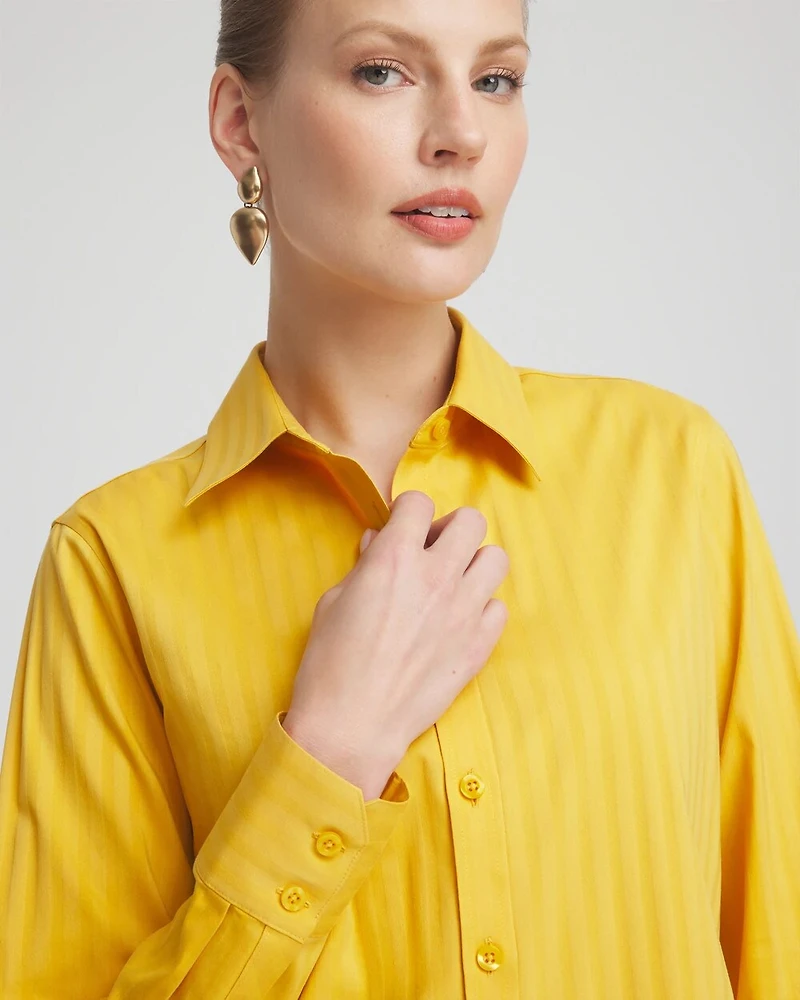 No Iron™ Warm Stripe Jacquard Shirt