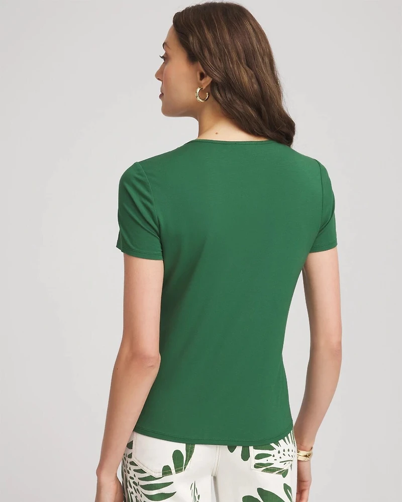 Jersey Knit Ruched Front Tee