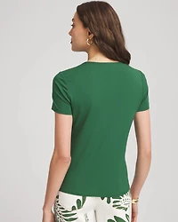 Jersey Knit Ruched Front Tee