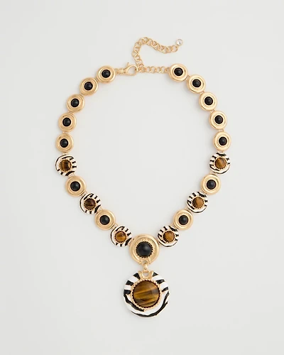 Zebra Cab Animal Pendant Necklace