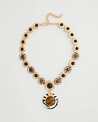 Zebra Cab Animal Pendant Necklace