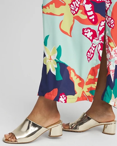 Metallic Faux Leather Mules