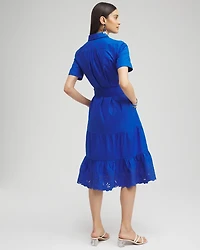 Poplin Cutout Shirt Dress