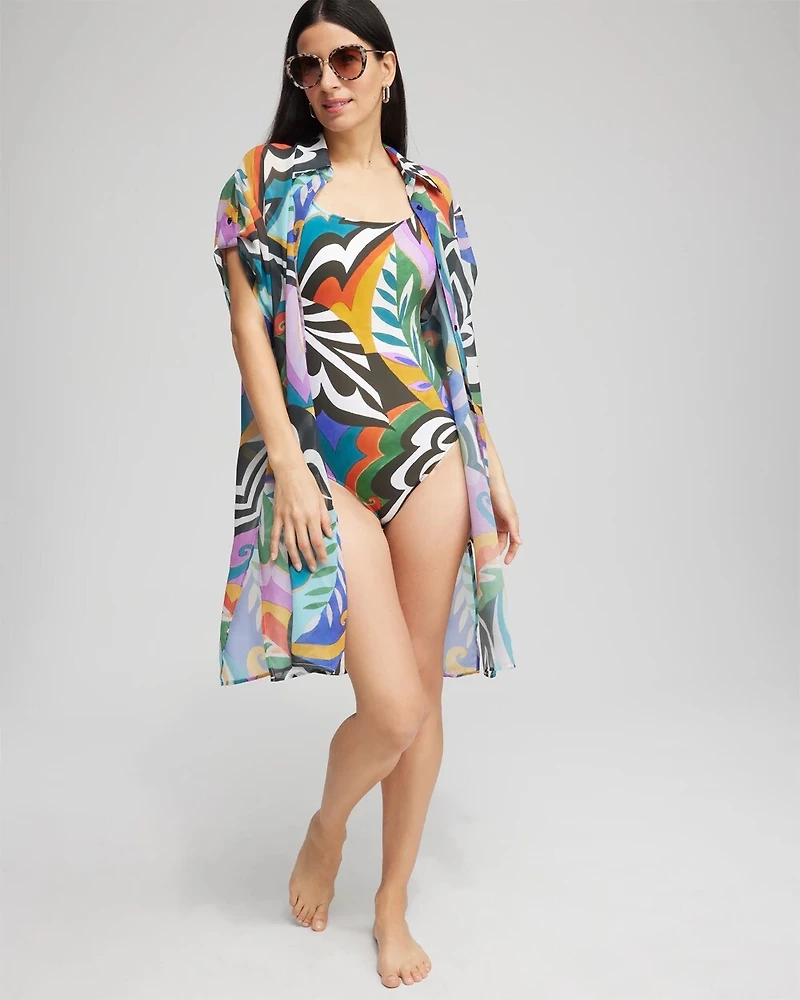 Gottex Print Square Neck One Piece Swimsuit