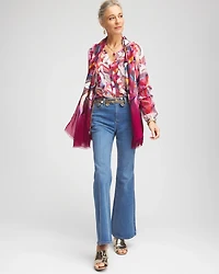Abstract Ruffles Crinkle Blouse