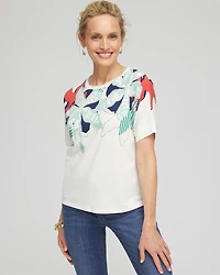 Touch of Cool™ Floral Artisan Sequin Tee