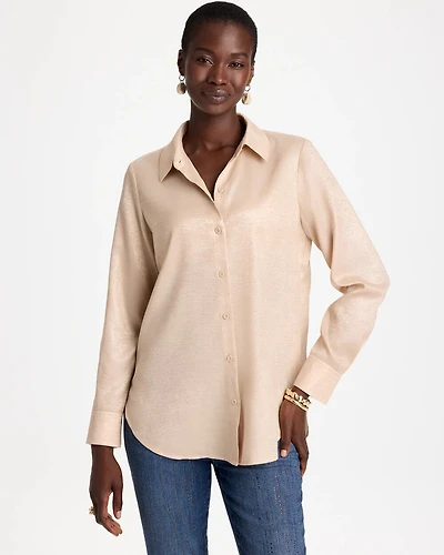 Velvet Collared Long-Sleeve Tunic