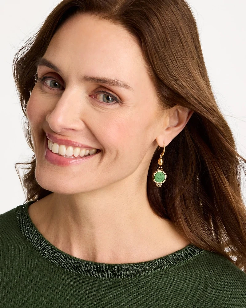 Green Drop Earrings