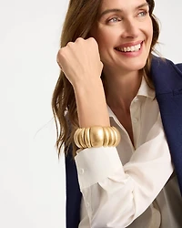 Goldtone Stretch Cuff Bracelet