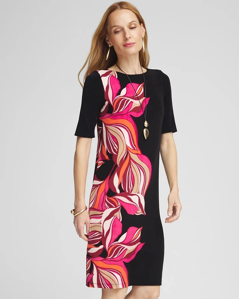 Travelers™ Placed Floral Boat Neck Dress