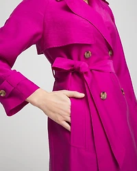 Petite Double-Breasted Trench Coat