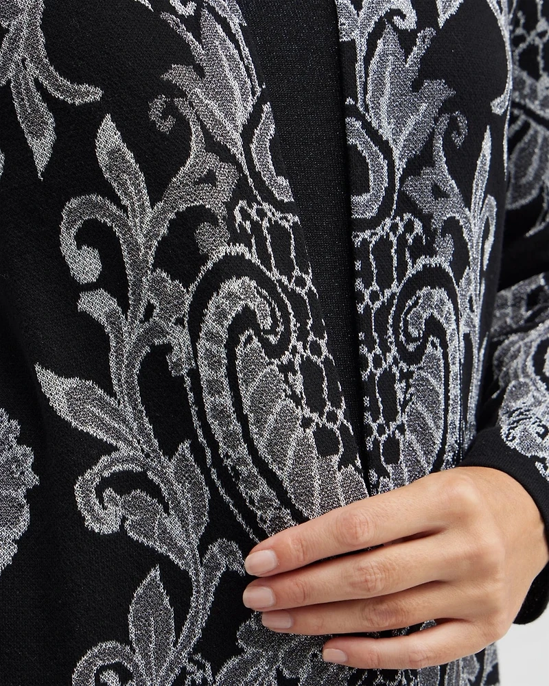 Paisley Lurex Cardigan Sweater