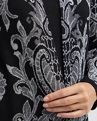 Paisley Lurex Cardigan Sweater