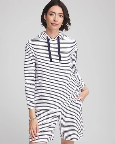 Zenergy® French Terry Cotton Striped Hoodie