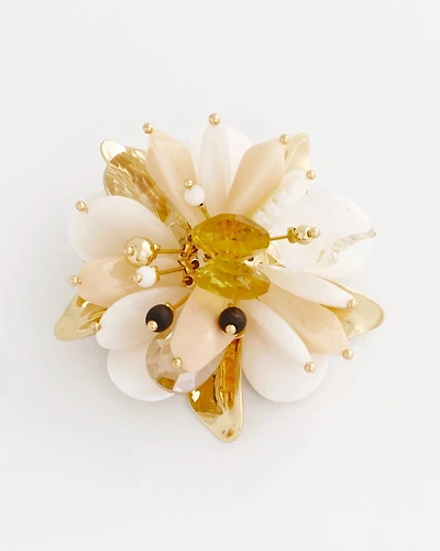 Mixed Media Flower Brooch
