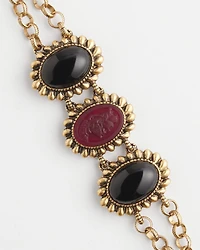 Black Red Cab Toggle Bracelet