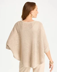 Sequin Boatneck Rounded Hem Poncho