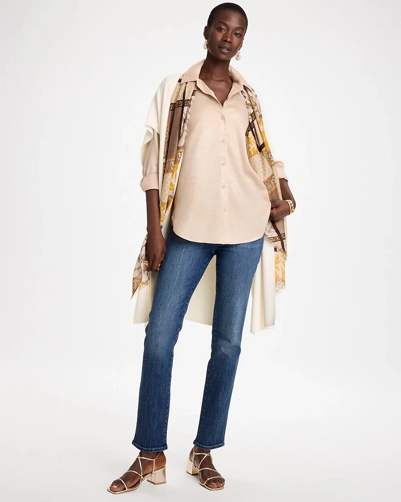 Velvet Collared Long-Sleeve Tunic