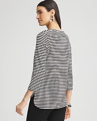 Striped Slub 3/4-Sleeve Tee